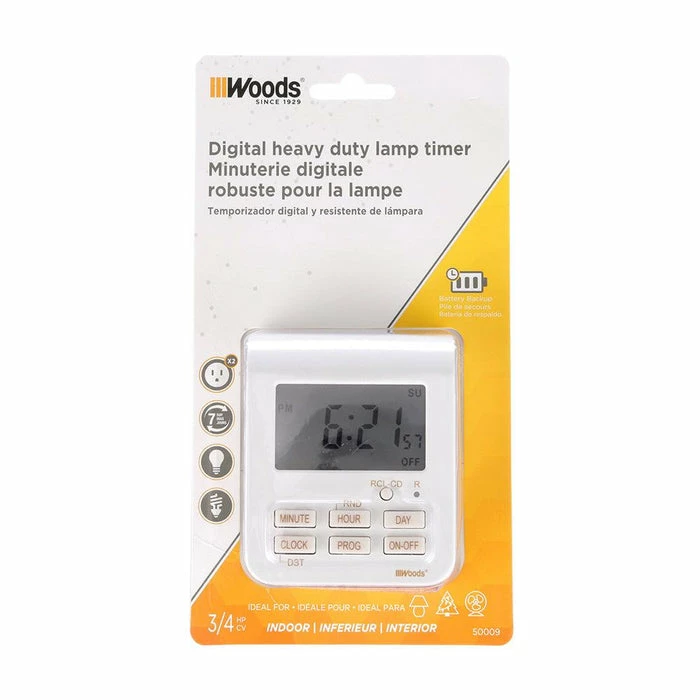 Woods Indoor 7-Day Heavy Duty Digital Timer, Model 50009WD 3 Woods Indoor 7-Day Heavy Duty Digital Timer, Model 50009WD - Image 3