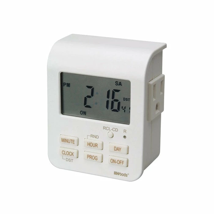 Woods Indoor 7-Day Heavy Duty Digital Timer, Model 50009WD 1 Woods Indoor 7-Day Heavy Duty Digital Timer, Model 50009WD