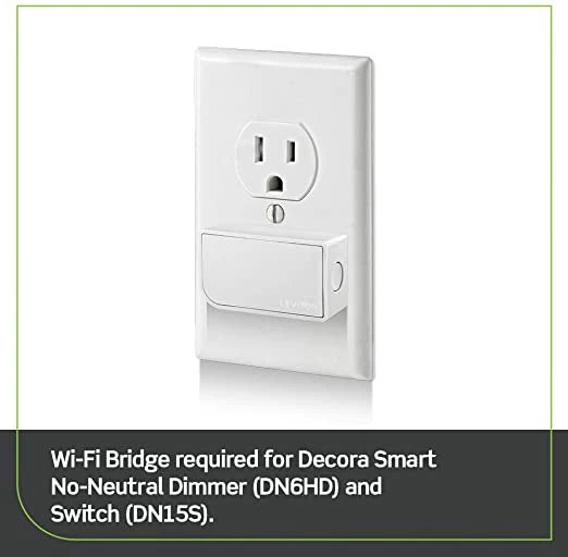 Leviton Decora Smart No-Neutral Wi-Fi Switch In White, Model DN15S-W* 2 Leviton Decora Smart No-Neutral Wi-Fi Switch In White, Model DN15S-W* - Image 2