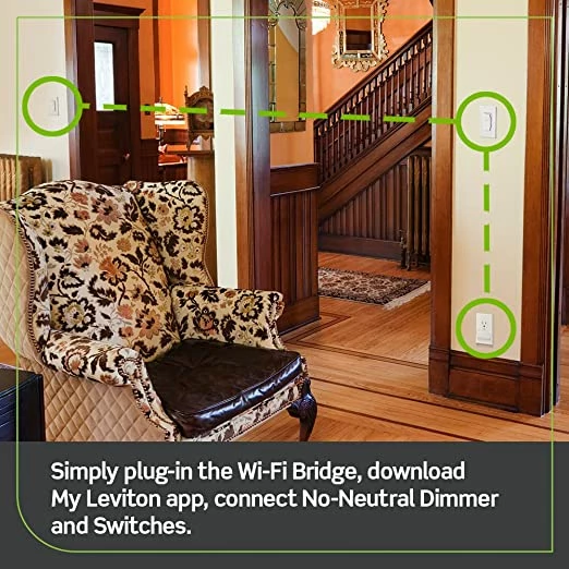 Leviton Decora Smart No-Neutral Wi-Fi Switch In White, Model DN15S-W* 3 Leviton Decora Smart No-Neutral Wi-Fi Switch In White, Model DN15S-W* - Image 3