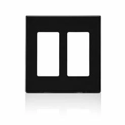 Leviton 2-Gang Decora Screwless Wallplate (Black) Model 80309