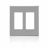 Leviton 2-Gang Decora Screwless Wallplate (Grey) Model 80309