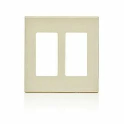Leviton 2-Gang Decora Screwless Wallplate (Light Almond) Model 80309*