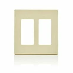 Leviton 2-Gang Decora Screwless Wallplate (Ivory) Model 80309*
