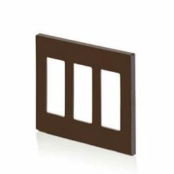 Leviton 3-Gang Decora Screwless Wallplate (Brown) Model 80311* -Outlets Sales Store 80311 S0 Angle 325 325x325