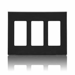 Leviton 3-Gang Decora Screwless Wallplate (Black) Model 80311