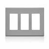 Leviton 3-Gang Decora Screwless Wallplate (Grey) Model 80311