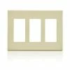 Leviton 3-Gang Decora Screwless Wallplate (Ivory) Model 80311*