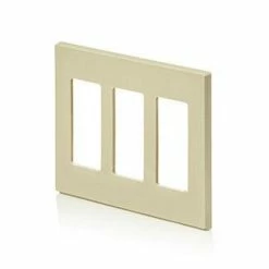 Leviton 3-Gang Decora Screwless Wallplate (Ivory) Model 80311* -Outlets Sales Store 80311 SI Angle 325 325x325