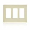 Leviton 3-Gang Decora Screwless Wallplate (Light Almond) Model 80311*