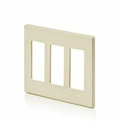 Leviton 3-Gang Decora Screwless Wallplate (Light Almond) Model 80311* -Outlets Sales Store 80311 ST Angle 325 325x325