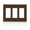 Leviton 3-Gang Decora Screwless Wallplate (Brown) Model 80311*