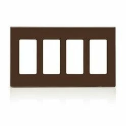 Leviton 4-Gang Decora Screwless Wallplate (Brown) Model 80312*