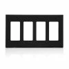Leviton 4-Gang Decora Screwless Wallplate (Black) Model 80312