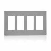 Leviton 4-Gang Decora Screwless Wallplate (Grey) Model 80312
