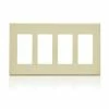 Leviton 4-Gang Decora Screwless Wallplate (Ivory) Model 80312*