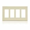 Leviton 4-Gang Decora Screwless Wallplate (Light Almond) Model 80312*
