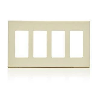 Leviton 4-Gang Decora Screwless Wallplate (Light Almond) Model 80312* 1 Leviton 4-Gang Decora Screwless Wallplate (Light Almond) Model 80312*