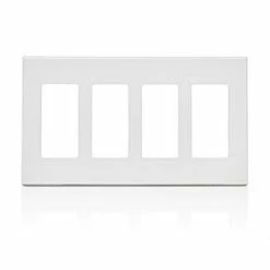 Leviton 4-Gang Decora Screwless Wallplate (White) Model 80312