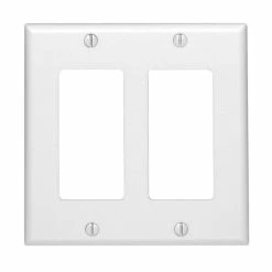 Leviton 2-Gang Plastic Decora Wallplate - White