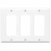 Leviton 3-Gang Plastic Decora Wallplate - White