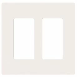 Lutron Claro 2 Gang Decorator Wallplate, Model CW-2-WH