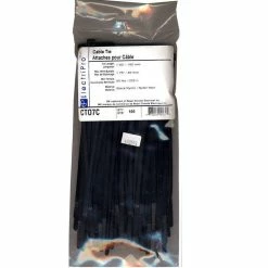 ElectriPro 7" Black Nylon Outdoor Cable Ties (1000 Units), Model EPOCTO7M