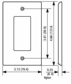 Leviton 1-Gang Midway Nylon Wallplate - White (Pack Of 10) -Outlets Sales Store Document 31144 DimensionalData 1 257x302