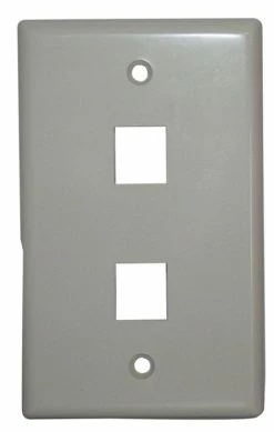 IDEAL 2 Port Keystone Faceplate, White, Model 89-742WH*