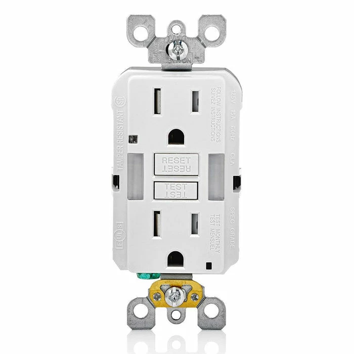 Leviton GFCI Tamper-Resistant Receptacle With Guide Light, Model GFNL1-772 2 Leviton GFCI Tamper-Resistant Receptacle With Guide Light, Model GFNL1-772 - Image 2