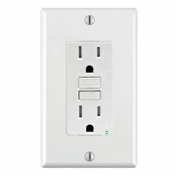 Leviton GFCI 15 Amp Receptacle Ground Fault Circuit Interrupter, Model GFTR1-W