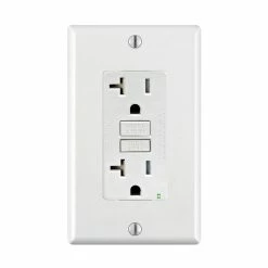 Leviton GFCI 20 Amp Receptacle, Slim Design Ground Fault Circuit Interrupter, Model GFTR2772