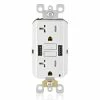 Leviton 20A GFCI Combination Receptacle With Type A USB Charger In White, Model GUSB2-W*