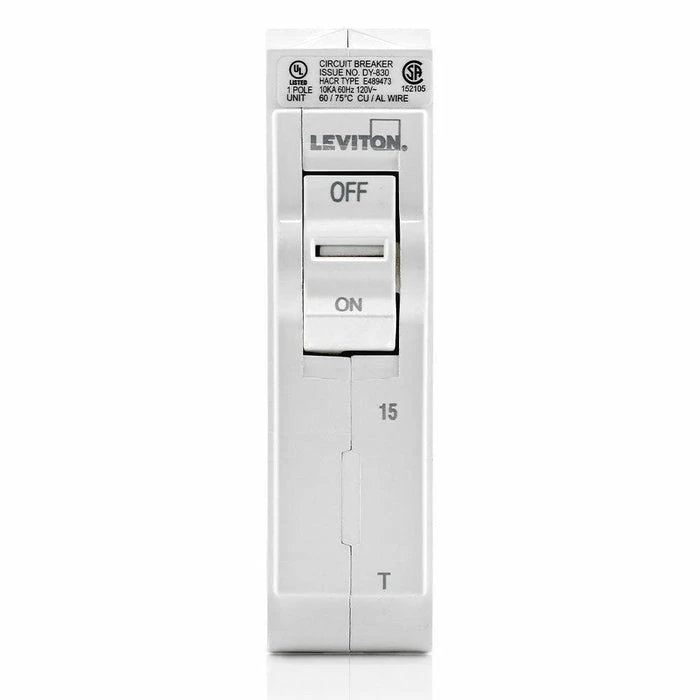 Leviton 1-Pole 15A 120V Standard Thermal Magnetic Breaker, Model LB115-T 2 Leviton 1-Pole 15A 120V Standard Thermal Magnetic Breaker, Model LB115-T - Image 2