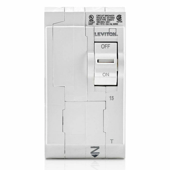 Leviton 2-Pole 15A 120/240V Standard Thermal Magnetic Breaker, Model LB215-T 2 Leviton 2-Pole 15A 120/240V Standard Thermal Magnetic Breaker, Model LB215-T - Image 2