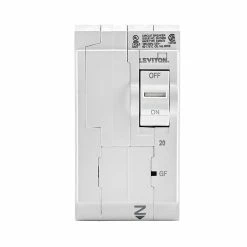 Leviton 2-Pole 20A 120/240V GFCI Plug-On Circuit Breaker, Model LB220-003