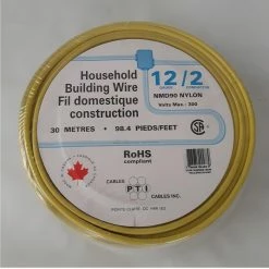 PTI Cables Household Building Wire, NMD90 12/2 30m Yellow