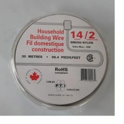 PTI Cables Household Building Wire NMD90, 14/2 30m
