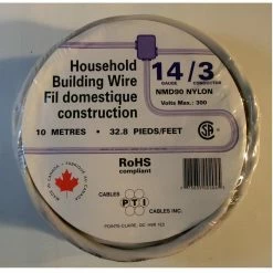 PTI Cables Household Building Wire, NMD90, 14/3 10m