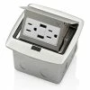Leviton Pop-Up Floor Box Receptacle With Combo Dual Type A USB Charger & Outlet (Brushed Nickel) Model PFUS1-002