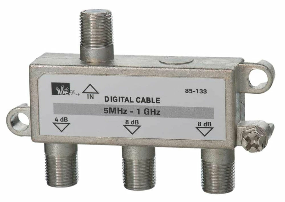 IDEAL 1GHz 3-Way Cable TV/General Purpose Splitters, Model 85-133* 1 IDEAL 1GHz 3-Way Cable TV/General Purpose Splitters, Model 85-133*
