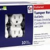 Leviton Tamper Resistant Duplex Receptacle - White (Pack Of 10), Model T5320-WMP