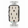 Leviton Type-C Dual USB Charger With 15A Tamper-Resistant Receptacle (Light Almond) Model T5635*