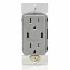 Leviton Dual USB Type C/C Wall Outlet Charger With 15A Tamper-Resistant Outlet In Gray, Model T5636-G*