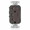 Leviton Type-A & Type-C USB Charger With 20A Tamper-Resistant Receptacle (Brown) Model T5833