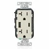 Leviton Type-A & Type-C USB Charger With 20A Tamper-Resistant Receptacle (Light Almond) Model T5833*