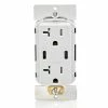 Leviton Dual USB Type C/C Wall Outlet Charger With 20A Tamper-Resistant Outlet In White, Model T5836-W*