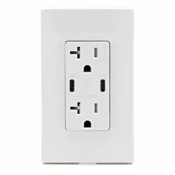 Leviton Dual USB Type C/C Wall Outlet Charger With 20A Tamper-Resistant Outlet In White, Model T5836-W* 7 Leviton Dual USB Type C/C Wall Outlet Charger With 20A Tamper-Resistant Outlet In White, Model T5836-W* -Outlets Sales Store T5836 W d 700x700