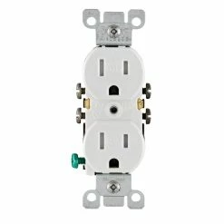 Leviton 15A Weather And Tamper Resistant Duplex Receptacle In White, Model W5320-W*