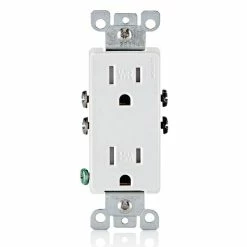 Leviton 15A Weather And Tamper Resistant Decora Receptacle In White, Model W5325-W*